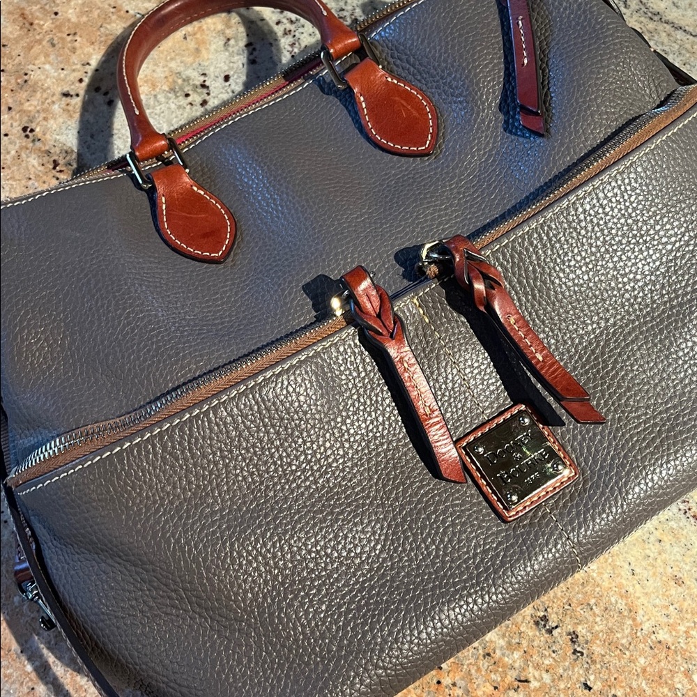 Dooney & Bourke Gray and Brown Shoulder Bag - Picture 5 of 7